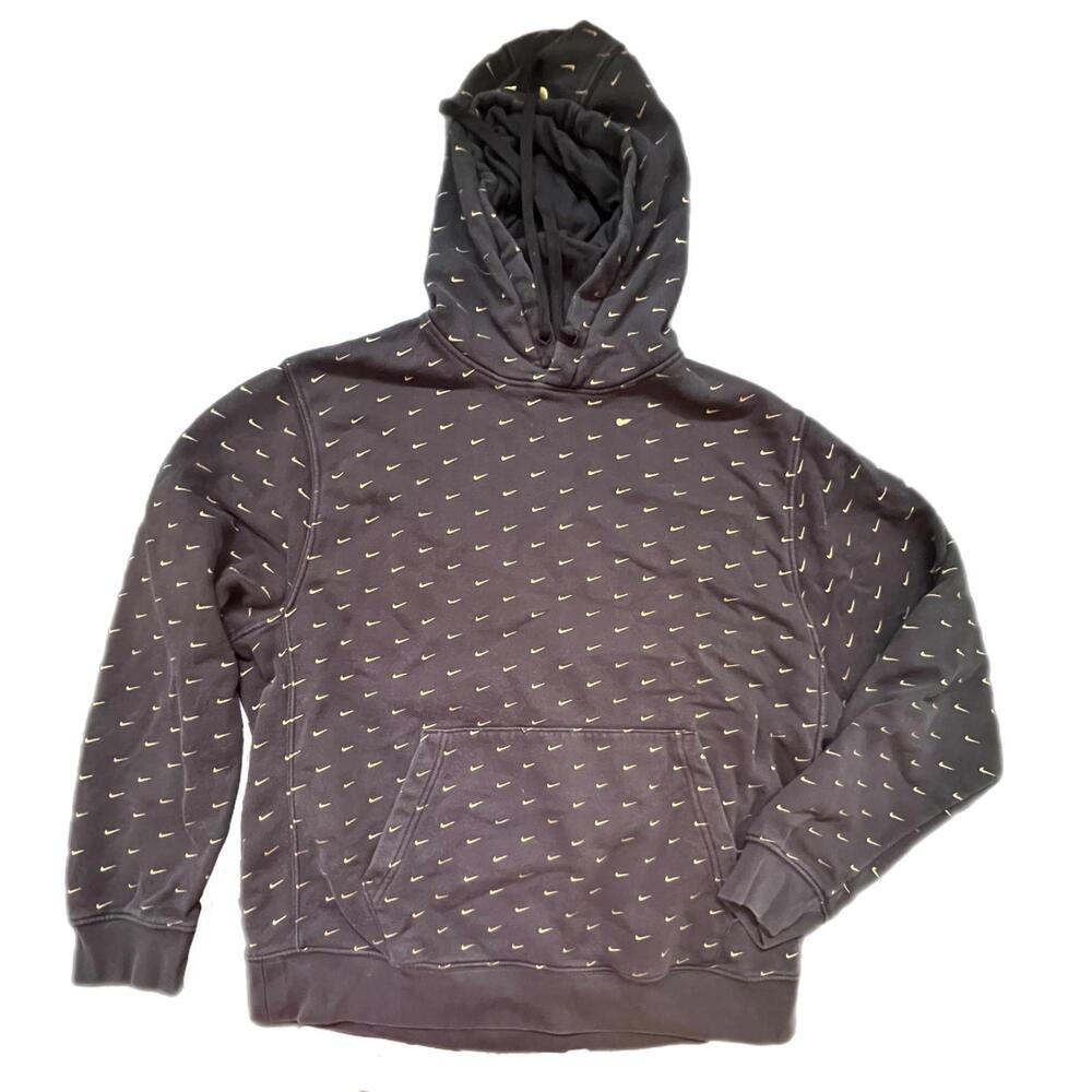 NIKE Faded Black & Gold Swoosh Hoodie‎